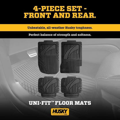 Husky Liners Uni-Fit | Universal Automotive Floor Mats | All Weather Protection for Cars, Trucks, Vans, SUV's | Easy Trim-to-Fit, Black, 4 pcs. - 51509 - Image 2