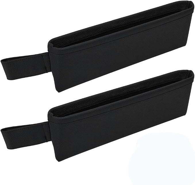 PH PandaHall 2pcs Car Gap Filler Organizer Front Side Pocket Seats Cars Console Side Organizer Leather Seat Gap Storage Box Black Seat Catcher Holders for Holding Phone Key Sunglasses Wallet Cards by PHPandaHall