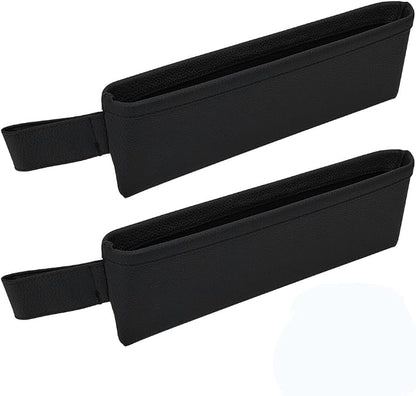 PH PandaHall 2pcs Car Gap Filler Organizer Front Side Pocket Seats Cars Console Side Organizer Leather Seat Gap Storage Box Black Seat Catcher Holders for Holding Phone Key Sunglasses Wallet Cards by PHPandaHall