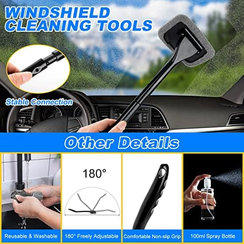 39Pcs Car Cleaning Wash Kit Interior Detailing Cleaner Kit with High Power Handheld Vacuum, Brush Set, Windshield Tool, Duster, Towels, Tire Brush, Complete Car Care Tools, Blue - Image 3