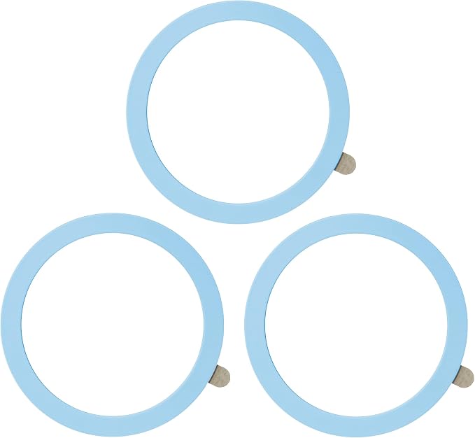 TENOC Universal Metal Ring Sticker, 3Pcs, Blue | Compatible with iPhone/Samsung/Android Cellphones, Magnetic Phone Charger/Mount/Holder Conversion by TENOC