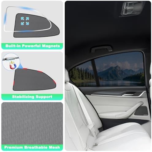 Camry Window Shades 2018-2024, Rear Side Mesh, 2PCS - Image 6