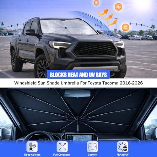Car Windshield Sun Shade Umbrella for Toyota Tacoma 2016-2026 - Image 3