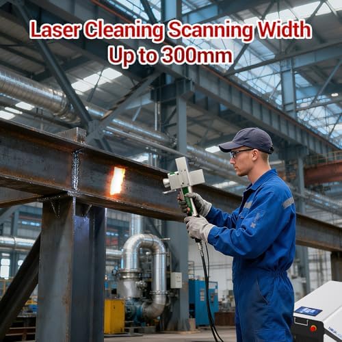 US STOCK 1500W Laser Cleaning Machine Double Wobble 10 Cleaning Modes up to 300mm Handheld Laser Cleaner Machine Remover for Metal Rust Paint Oil Dirt Stains Coating (220V) - Image 6