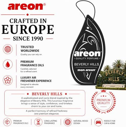Mon Areon - Modern Classic - Hanging Car and Home Air Freshener - Beverly Hills Scent - 12 Pack - Image 6