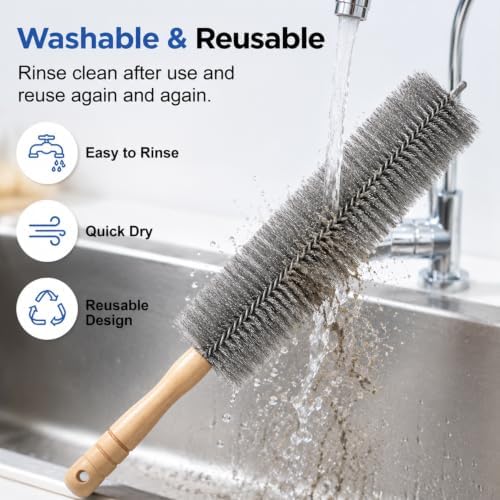 Tower Fan Cleaner, Bendable Microfiber Duster for Electric Fan and Blinds, Reusable Fan Cleaning Brush, Flexible Dust Collector for Cobwebs, Vents, Window Blinds & Hard-to-Reach Areas (Blue-2PC) - Image 5