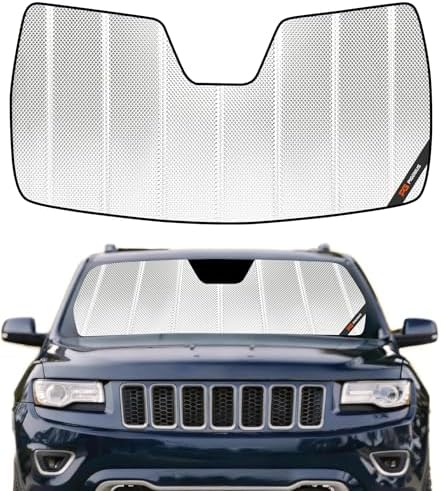 Pigenius Windshield Sunshade for Jeep Grand Cherokee 2014-2021, Grand Cherokee WK 2022 Custom Front Window Sun Shade - BLAZBLOCK by Pigenius