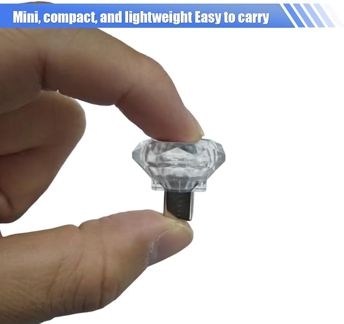 Car USB Type C Mini LED Light, Portable Automotive Ambient Lighting Decoration, Plug-in Car Atmosphere Lamp Kit, Universal Vehicle Interior LED Night Light for SUV, Truck, Party(2PCS) - Image 4
