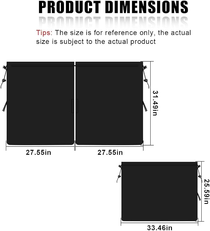 3PCS Car Window Shades, UV Protection Privacy Sunshade Covers | Removable Divider Curtains & Side Window Shades, Universal Car Interior Accessories for Sleeping Traveling Camping - Image 2