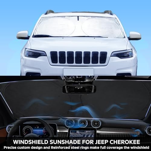 Windshield Sunshade for Jeep Grand Cherokee 2011-2024 2025 2026 Sun Visor - Image 4