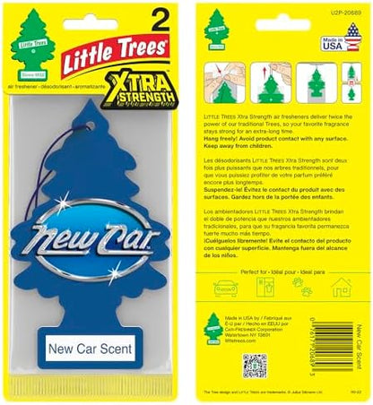LITTLE TREES Car Air Freshener | Xtra Strength Provides Long-Lasting Scent for Auto or Home | Extra Boost of Fragrance | New Car Scent, 24 Air Fresheners - Image 3