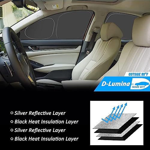 D-Lumina Windshield Sun Shade for 2018-2025 Freightliner Cascadia, Semi-Truck Semi, Commercial & Big Rig Truck, Front and Side Window Shades Sun Visor Block UV Rays, Foldable 2 Layers 210T Material - Image 5