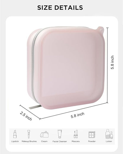 Small Clear Silicone Pouch, Mini Makeup Travel Bag Cute Make up Pouch for Purse Portable Cosmetic Case Clear Toiletry Bag for Women Coin Purse Compact Car Bag for Essentials - Image 4