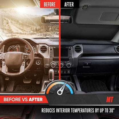 Motor Trend Windshield Sun Shade for Toyota Tundra - Tundra Accessories 2007-2021 - Custom Fit Sun Shade for Car Windshield - Automotive Toyota Truck Window Sunshade Cover for Interior Protection - Image 5