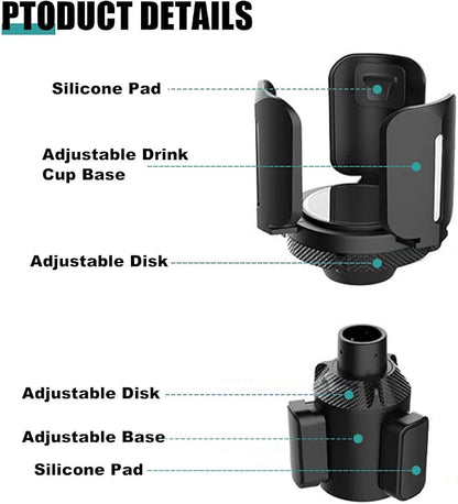 Car Cup Holder Expander, All Purpose Cup Holder Adapter with Adjustable Base, Auto Cup Organizer Expander Holder Compatible with 3.04" to 5.25" Bottles, Mugs, Drinks, Foods (1 PC) - Image 3