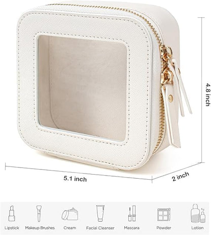 Clear Makeup Bag Small, Mini Travel Cosmetic Case Transparent TSA Approved Toiletry Bag with Zipper Portable Make Up Pouch for Purse Traveling Car Essentials Organizer for Women Men - Image 6