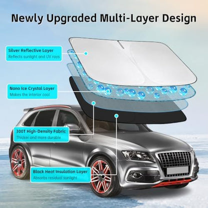 Windshield Sun Shade for Audi Q5 2009-2017 Sunshade - Image 3