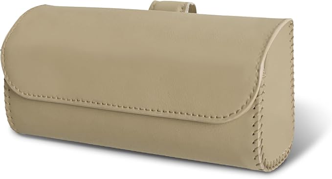 Sunglasses Holder for Car Sun Visor, Sunglass Organizer for Car, Magnetic Leather Eyeglasses Protective Storage Case, Waterproof Glasses Organizer Visor Accessories for Vehicles (Beige) by Unknown