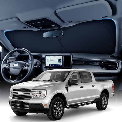 Zanch Custom Windshield Sun Shade for Ford Maverick 2022-2026, 7-Layer Heavy-Duty UV & Heat Block Protection, 3D Laser Scanned Instant Cooling, Foldable Truck Accessories by Zanch