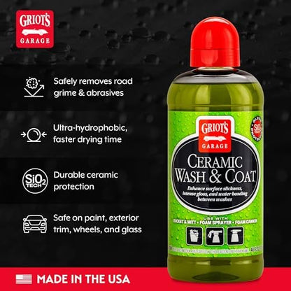 Griot's Garage Ceramic Wash and Coat for All Car Exterior Surfaces, Lubricant Rich, Provides Durable Car Paint Protection, 10885, 48oz - Image 3