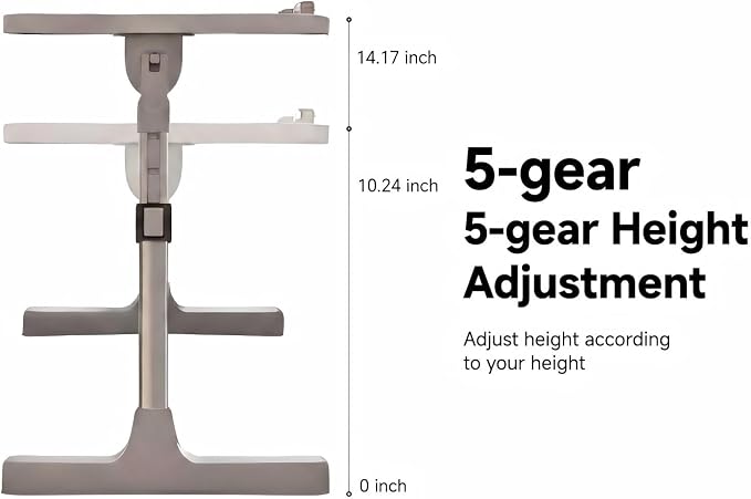 Large Car Seat Tray Table, 22.5"×12.6" Foldable Travel Table in Car, Height Adjustable Lap Bed Desk for Laptop, Rear Seat Eating Writing Tray with Slot, Car Travel Essentials for Long Trips, Grey - Image 3