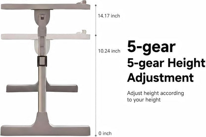 Large Car Seat Tray Table, 22.5"×12.6" Foldable Travel Table in Car, Height Adjustable Lap Bed Desk for Laptop, Rear Seat Eating Writing Tray with Slot, Car Travel Essentials for Long Trips, Grey - Image 3