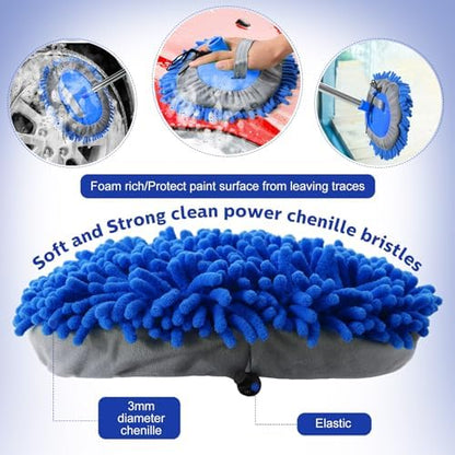 Layhit 10 Pcs Car Wash Mitt Set, Brush Not Included, Royal Blue - Image 3