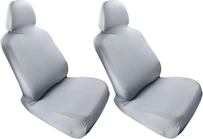 Car Seat Cover, Elastic Waterproof Dustproof Vehicle Front Seat Protector, Scratch Proof Automotive Interior Front Chair Cover Accessories, Universal Fit (Silver Gray) - Image 7