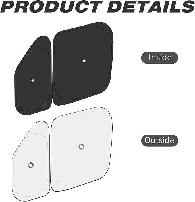 Front Windshield ＆ Side Window Sun Shade for 2014-2025 Dodge RAM ProMaster Full Size Cargo Van, Foldable Window Sunshade Sun Visor Protector, Window Shades Blocks UV Rays Heat, Pack of 5 - Image 6
