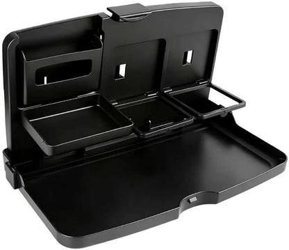 Car Food Tray Holder, Multifunctional Foldable Car Backseat Travel Tray, 13.38" x 7.87" Back Headrest Seat Eating Food Trays, for Food, Meal, Snack, Drinks (Black) by Unknown