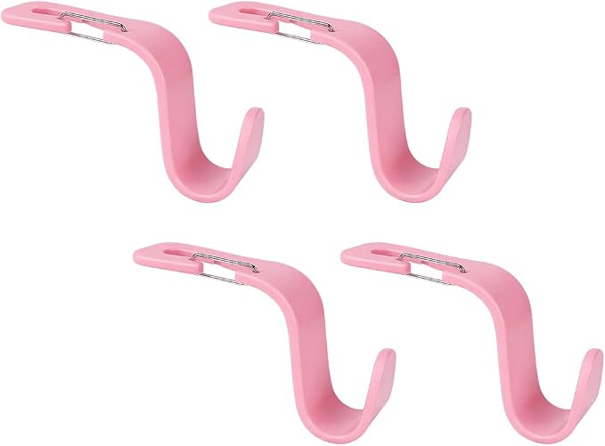 4PCS Car Seat Headrest Hook, Multi-Purpose Seat Back Hanger Purse Bag Handbag Organizer, Auto Interior Backseat Storage Hook Holder for Coat Hat Grocery Umbrella, Universal Fit (Pink) - Image 7