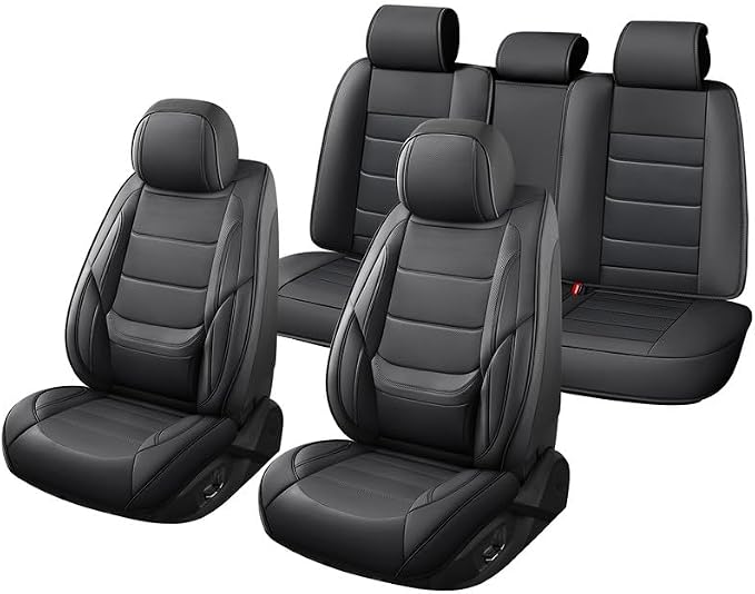 Car Seat Covers Full Set Custom Fit For Lexus NX350 2022-2026, Black | Lumbar Support, Premium Faux Leather, Breathable, Anti-Slip, Airbag Compatible, Waterproof, Car Seat Protectors, 2 Row-5Seat - Image 8