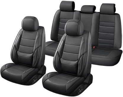 Car Seat Covers Full Set Custom Fit For Toyota Highlander 2001-2026, Black | Lumbar Support, Premium Faux Leather, Breathable, Anti-Slip, Airbag Compatible, Waterproof, Car Seat Protectors, 2 Row-5Seat - Image 8