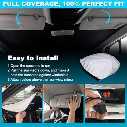 Foldable Front Windshield Sunshade fit for Honda Ridgeline 2017-2026 - Image 4