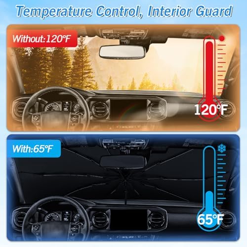 KUST Windshield Sun Shade Umbrella for Toyota Tacoma Double Cab 2016 2017 2018 2019 2020 2021 2022 2023 Rear Window Shades 100% UV Protection and Blackout Privacy 5PCS Car Window Covers Accessories - Image 6