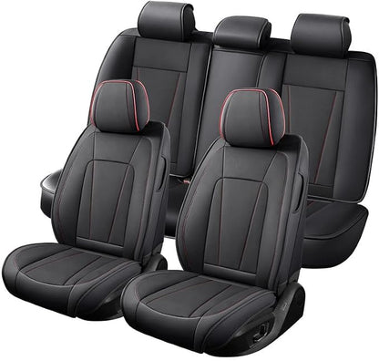 Car Seat Covers Full Set Fit for Hyundai Tucson 2005-2026,Black&Red | Premium Faux Leather, Waterproof, Anti-Slip, Airbag Compatible, Breathable, Car Seat Protectors, 2 Rows 5 Seats - Image 8