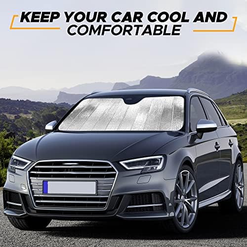 EcoNour Accordion Car Windshield Sun Shade | Reflective Car Window Shades for UV & Sun Protection | Foldable Windshield Cover Keeps Interior Cool | 26 x 56 Inches - Image 6