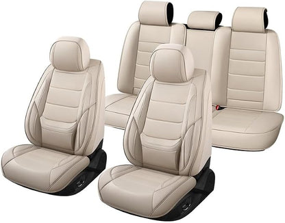 Car Seat Covers Full Set Custom Fit For Lexus RX 300 1999-2003, Beige | Lumbar Support, Premium Faux Leather, Breathable, Anti-Slip, Airbag Compatible, Waterproof, Car Seat Protectors, 2 Row-5Seat - Image 8