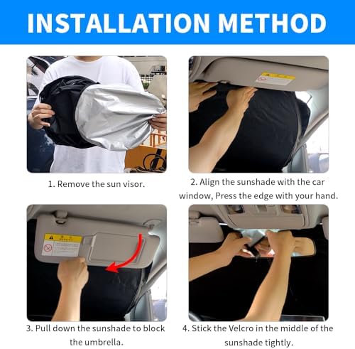 Front Windshield Sun Shade Custom Fit Compatible for GX400 GX460 2010-2023 Sunshade Foldable UV Ray Reflector Sun Visor Protector Accessories Shield Cover Reflective (for GX 2010-2023) - Image 5