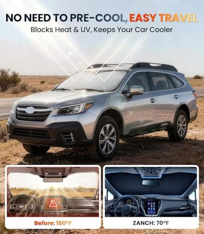 Zanch Custom Windshield Sun Shade for Subaru Outback 2020-2026, 100% Sun Blockage & Heat Insulation, Custom Fit Sunahde, Interior Protection, Keep Car Cooler, Foldable SUV Accessories - Image 2
