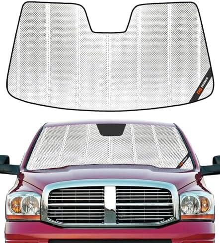 Pigenius Windshield Sun Shade for Dodge Ram 1500 2002-2008, Custom Front Window Sunshade - BLAZBLOCK by Pigenius