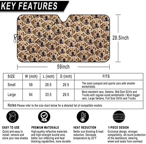 Custom Car Windshield Sunshade, 59''x28.5'' Personalized Sun Visor with Photo Text, Foldable Durable Shade Storage Pouch for Sedans SUV Trucks - Image 2