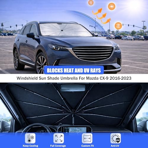 Car Windshield Sun Shade Umbrella for Mazda CX-9 2016-2023 - Image 3