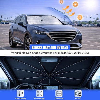 Car Windshield Sun Shade Umbrella for Mazda CX-9 2016-2023 - Image 3