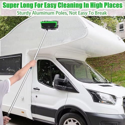 62'' Car Wash Brush with Long Handle, Scratch-Free Soft Bristles Sturdy Car Wash Mop, Complete Cleaning Brush Kit Wash Mitt Towel Windshield Squeegee Wheel Tire Brush for Car Truck RV Green - Image 3