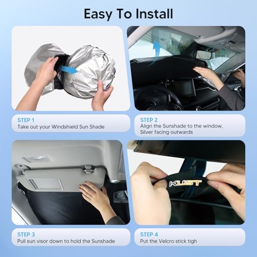 KUST Windshield Sun Shade for 2018-2021 2022 2023 Kia Stinger Window Accessories Sunshade Sun Visor Protector Foldable Block UV Rays - Image 6
