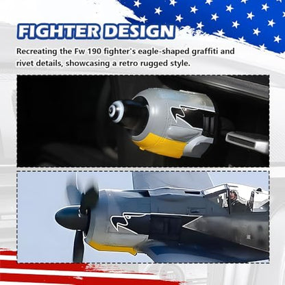 2026 New Fw-190 WW2 Planes Car Air Vent Clip,Fw-190 Fighter Car Vent Clips with Spinning Propeller Fighter Plane Decor,Universal Air Vent Decorations for Cars as Gift for Men & Pilots - Image 3