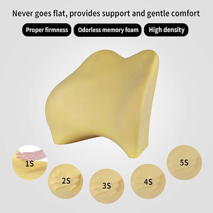 Memory Foam Lumbar Support Pillow for Car - Back Support for Car Seat (Beige) - Image 4