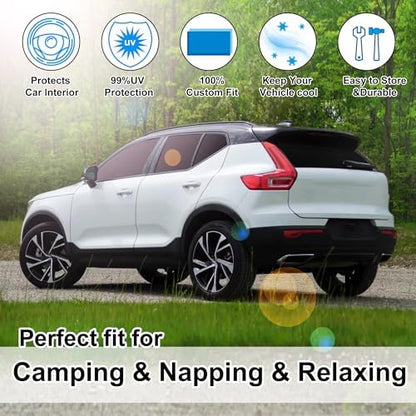 TINGLU Window Shades for Volvo XC40 2019-2025 2026 Accessories Car Side Full Windows Rear Triangular Windshield Sun Shade Sun UV Rays & Privacy Protection for Camping,Napping,and Relaxing 8PCS - Image 6