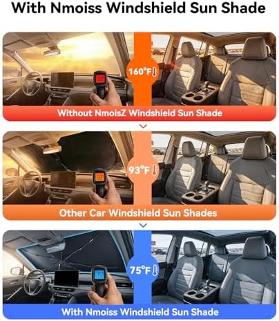 Nmoiss Windshield Sun Shade Umbrella for BMW - [Vinyl Coating Heat Shield] Protect Car from Sun Rays & Heat Damage Keep Cool and Protect Interior - Image 2